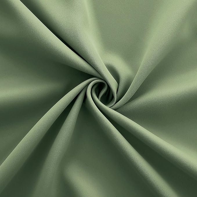 KOUFALL Sage Green Curtains 20 Inch Length for Bathroom Window 2 Pack Rod Pocket Room Darkening Cafe Curtain Tiers Blackout Light Green Short Curtains for Small Windows 24 by 20 in Long