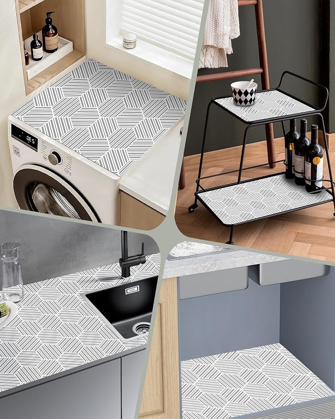 Shelf Liner for Kitchen Cabinet 11.8In x 30FT, Non-Adhesive Cabinet Liners Slip Resistant Thickened Drawer Liner, Strong Grip Waterproof Shelf Paper Protect Cupboard, Dresser, Bathroom Drawers, Gray