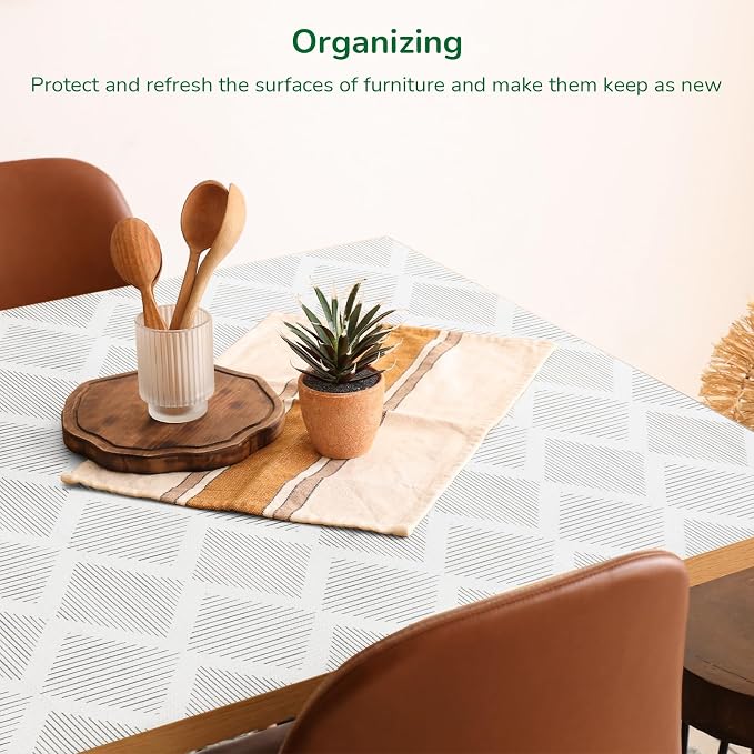 Shelf Drawer Liner for Kitchen Cabinets Non-Adhesive Shelf Liner Paper Non-Slip Strong Grip Drawer Liner Cabinet Liners Thickened Easy to Clean for Tool Box Pantry (Striped, 17.5In x 20FT)