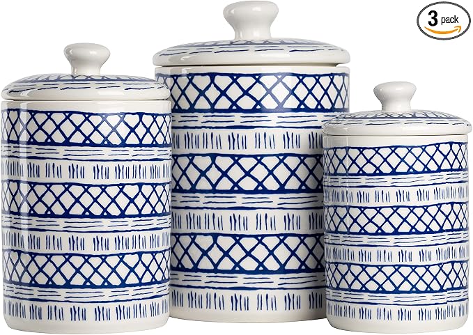 10 Strawberry Street CAN-MARINA Kitchen Canister Set, Set of 3