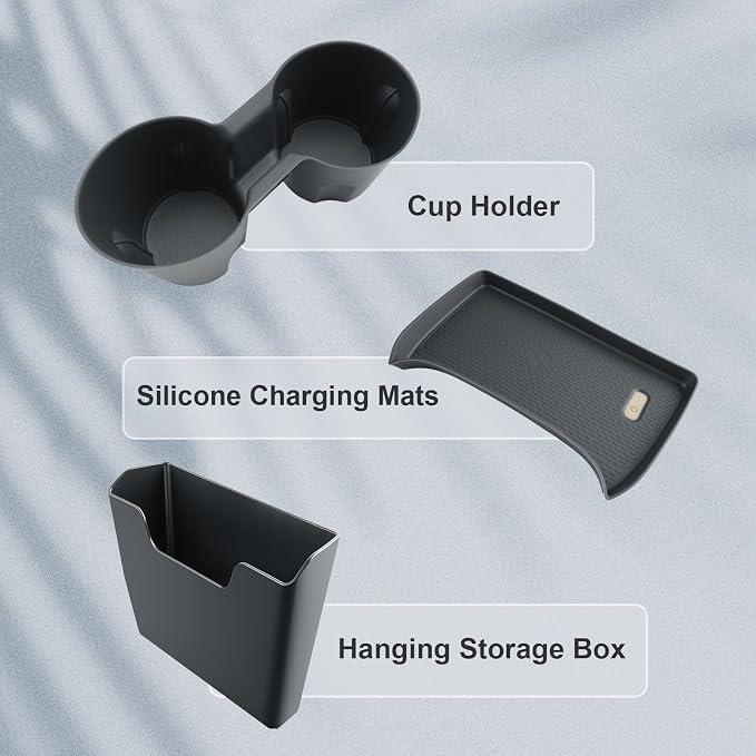 BIBIBO 3Pack 2024 2025 2026 Crosstrek Center Console Organizer for 2023-2026 Subaru Crosstrek/2024+ Impreza Armrest Hanging Organizer + Insert Cup Holder+ Wireless Charging Mats Crosstrek Insert Tray