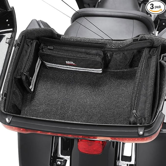 KEMIMOTO Upgraded for Rear Pack Organizers with Hooks Compatible with Touring 2014-2024 2025 for Street Glide Road King Tri Glide