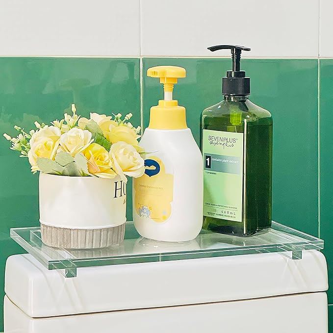 Acrylic Soap Pedestal Stand Sink Tray for Kitchen Bathroom Counter, Clear