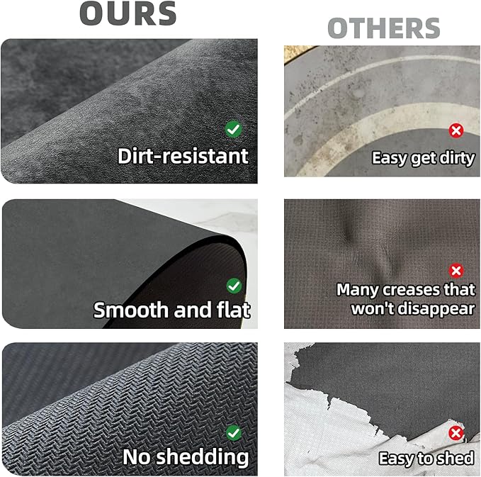 TYUU Bath Mat, Bathroom Rugs Non Slip Washable Thin Absorbent Quick Dry Bath Mat Fits Under Door Bathroom Floor Mat Perfect for Bath, Shower, or Sink 20"x30" Dark Grey
