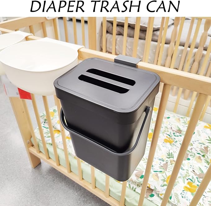 stonespace Kitchen Compost Bin 1.3 Gal Hanging Under Sink Trash Can,Black | Cabinet Door Hanging, Countertop or Under Sink, Food Waste Pail,Odorless No Charcoal Filter
