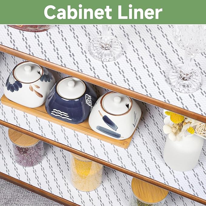 Shelf Liners 25 inch x 20 ft Shelf Liners for Kitchen cabinets nonstick Shelf Lining Drawer Mats EVA Protector for Cupboard (White Diagonal Stripes,25 inch x 20 ft)
