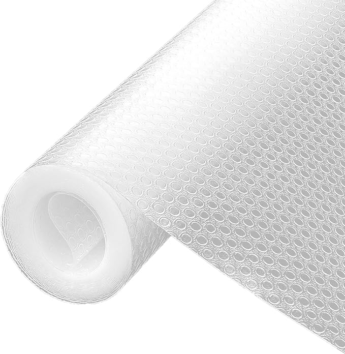 Shelf Liner, Waterproof Refrigerator Liner, Drawer Liners for Kitchen Cabinet, Bathroom Under Sink Mat Non Adhesive Fridge Liner EVA Place Mats Roll - Clear 17.7"×78.7"