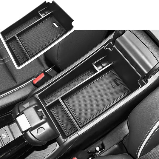 EDBETOS 2026 HRV Center Console Organizer Compatible with 2023 2024 2025 2026 Honda HR-V EX/EX-L/LX/SE/Sport/Touring ABS Plastic Armrest Box Insert Tray Secondary Storage Pallet Accessories, Black