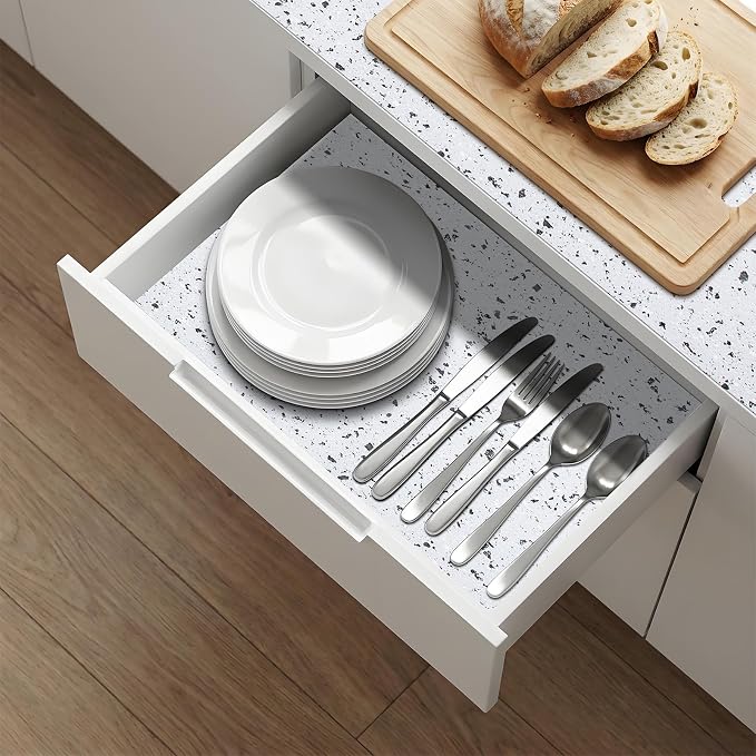 12'' X 60'' Shelf Liners Drawer Liner for Kitchen Cabinet Non Adhesive, Strong Grip Anti Slip Cabinet Liners for Shelves, Oil-Proof Waterproof Cupboard Liner