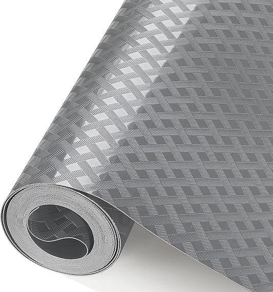 Refrigerator Liner, Waterproof Shelf and Drawer Liners for Kitchen Cabinet, Bathroom Under Sink Mat Non Adhesive Fridge Liner EVA Place Mats Roll - Grey 12"×118"