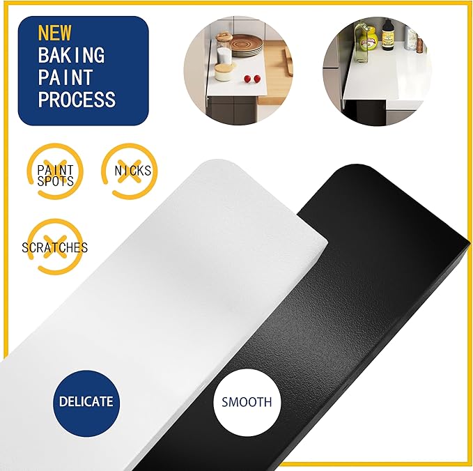 Metal Kitchen Refrigerator Gap Partition Side Panel For Crack Behind Refrigerator Kitchen Partition Panel No Drill Countertop Gap Extension Board(White,19.68 * 3.93inch)