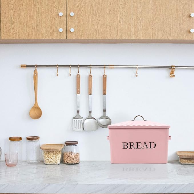 Jolitac Bread Box for Kitchen Countertop, Metal Bread Box for Kitchen Counter Extra Large & Farmhouse Style Bread Holder Bread keeper Food Storage Container