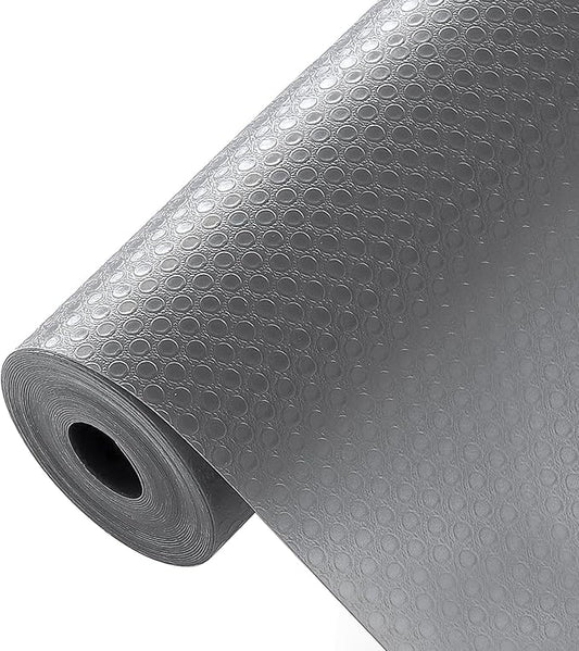 Shelf Liner, Waterproof Refrigerator Liner, Drawer Liners for Kitchen Cabinet, Bathroom Under Sink Mat Non Adhesive Fridge Liner EVA Place Mats Roll - Grey 17.7"×78.7"