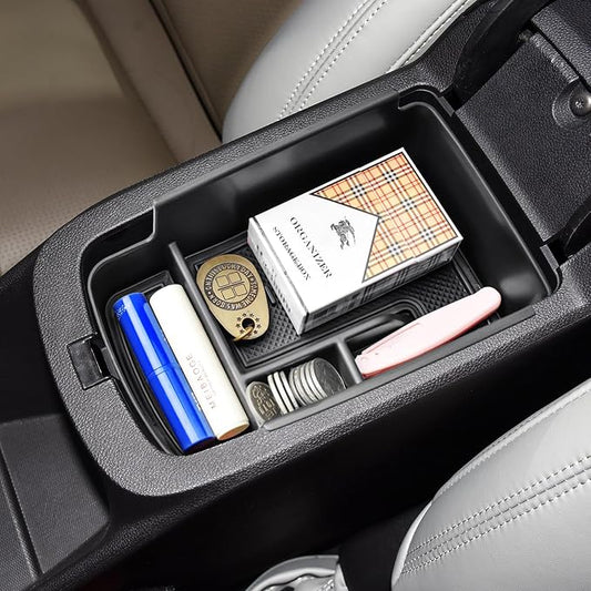 HGWEI Center Console Organizer Tray Compatible with 2024 2025 2026 Chevrolet Trax and 2024-2026 Buick Envista Interior Accessories Insert Armrest Secondary Storage Box Coin Holder, Black