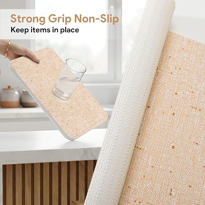 3Rolls*17.7'' X 96'' Shelf Liners Drawer Liner for Kitchen Cabinet Non Adhesive, Strong Grip Anti Slip Cabinet Liners for Shelves, Oil-Proof Waterproof Cupboard Liner