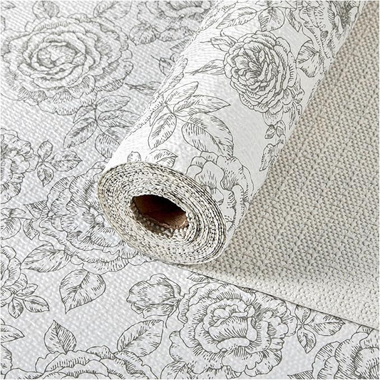 Drawer and Shelf Liner, Non-Slip Kitchen Cabinet Liners Non-Adhesive Thick Strong Grip Waterproof Washable Mats Protect Dresser Shelves Cupboard Bathroom Cabinets, Rose, 18 in X 20 FT