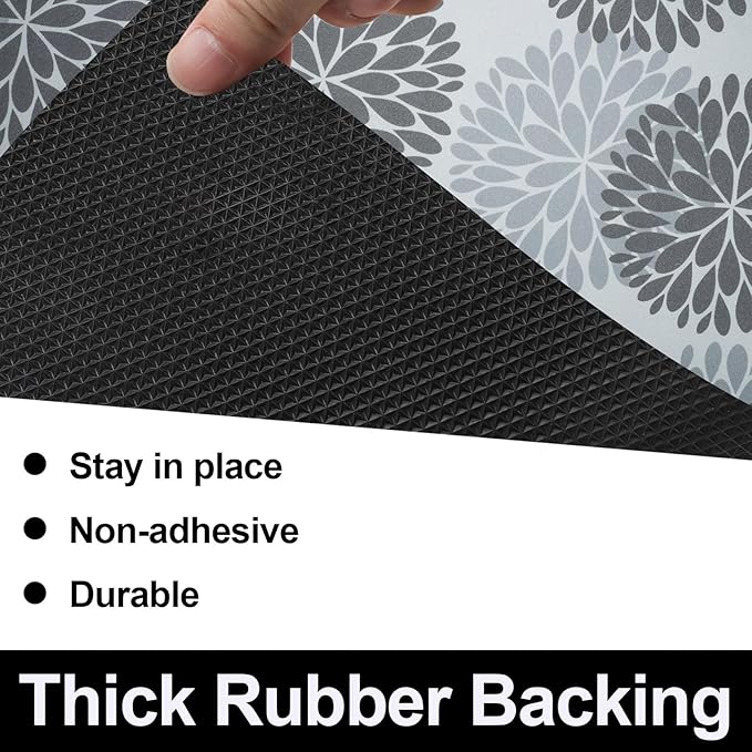 AiBOB Waterproof Under The Sink Mat, Absorbent Quick Dry Sink Liners Protect Cabinets, Durable Shelf Liners, Slip Resistant and Non-Adhesive, 24X36, Grey/Flower