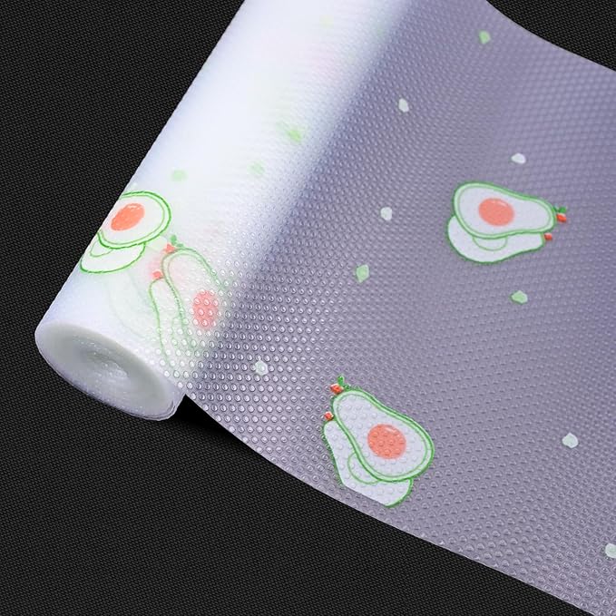 Shelf Liner – Non-Adhesive Cabinet & Drawer Liner for Kitchen, Waterproof Clear Contact Paper for Shelves with Modern Pattern, Fridge Shelf Liners, Under Sink Mat, Easy to Cut Clean（12" W x 120" L）