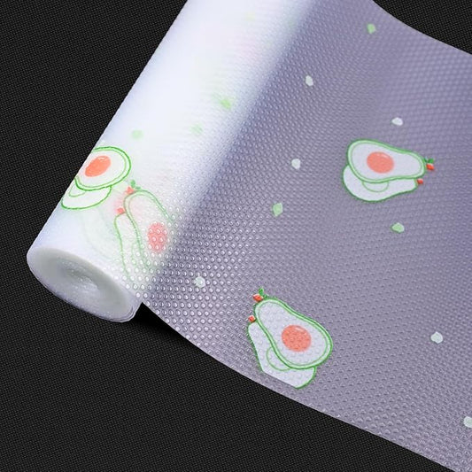 Shelf Liner – Non-Adhesive Cabinet & Drawer Liner for Kitchen, Waterproof Clear Contact Paper for Shelves with Modern Pattern, Fridge Shelf Liners, Under Sink Mat, Easy to Cut Clean（12" W x 120" L）