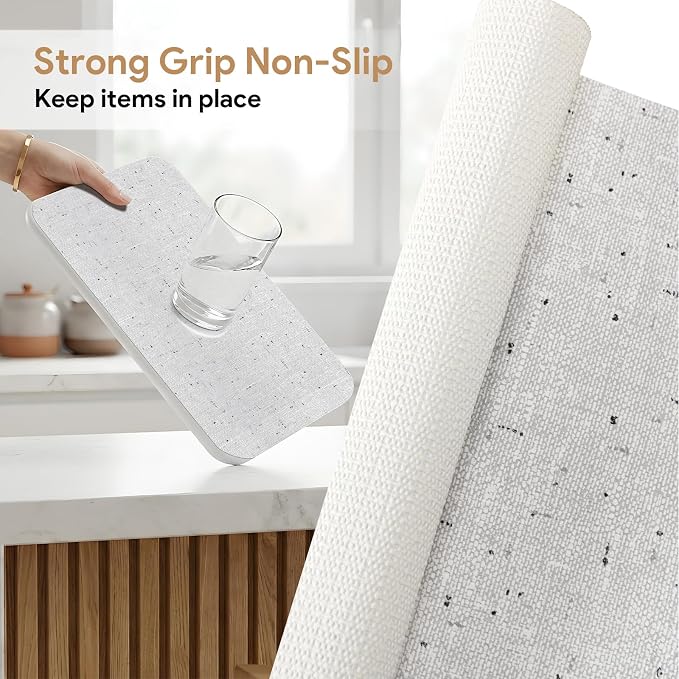 Shelf Liner 5Rolls*17.7'' X 96'' Drawer Liners Shelf Liners for Kitchen Cabinets Non Adhesive, Strong Grip Anti Slip Cabinet Liners for Shelves, Oil-Proof Waterproof Cupboard Liner