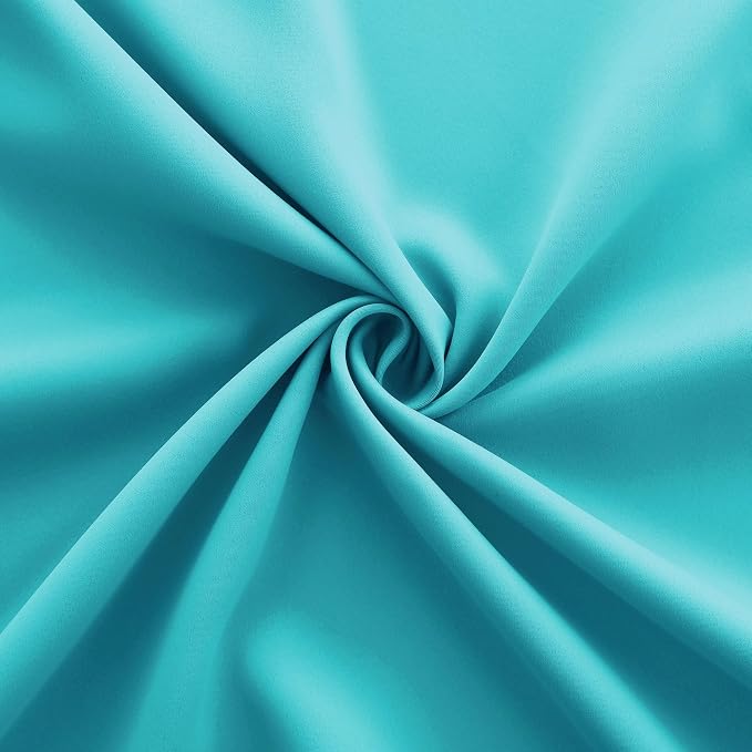 KOUFALL Turquoise Curtains for Laundry Room Windows,Cabinet Curtains for Under Kitchen Sink Shelves,Blue Green