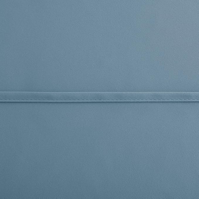 KOUFALL Blue Kitchen Window Curtains Over Sink,Small Blackout Short Rustic Farmhouse Dining Room Curtains 36 Inch Length,Gray Stone Blue