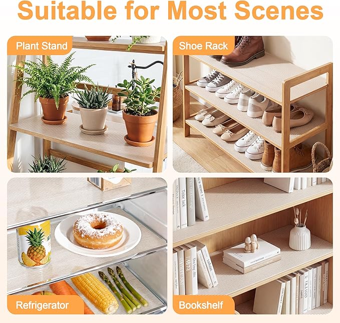 FEXIA Shelf Liners for Kitchen Cabinets Drawer Non Adhesive Non-Slip Liner 35 Inches x 20 FT Waterproof & Oil-Proof Durable Material Fridge Liner for Shelves