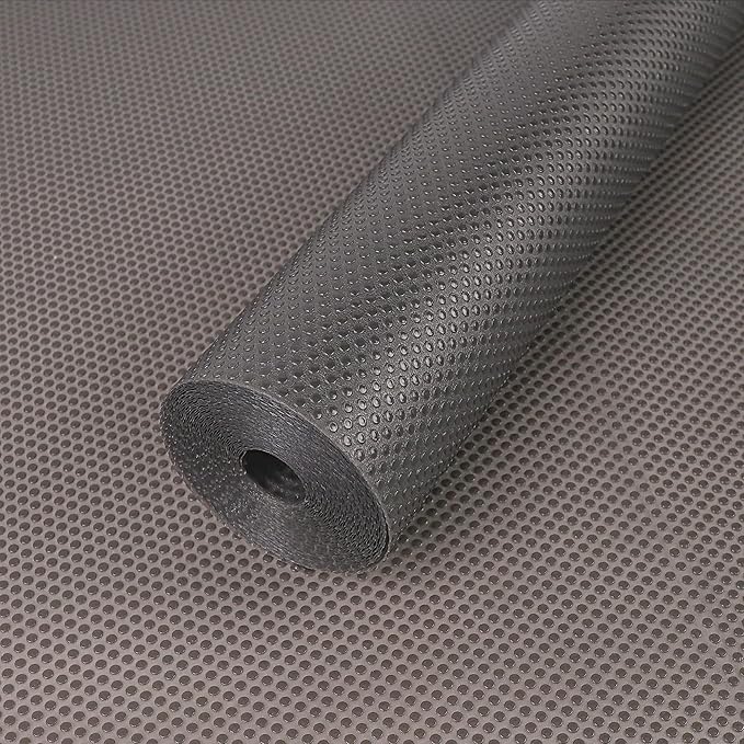 FLPMIX Clear Shelf Liners for Cabinets: 24" Wide Waterproof Under Sink Mat Translucent Grey - Non-Adhesive Easy to Cut Large Kitchen Drawer Liner for Pantry Bathroom 24" x 300"