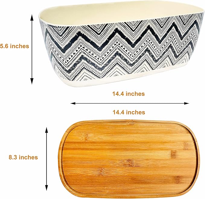 Bread Box For Kitchen Countertop,Bread Box with Cutting Board Lid Made with Bamboo Fiber,Bread Container Holder Keeper Keep Fresh I14.4x8.3x5.6 in……