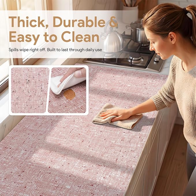 12'' X 120'' Shelf Liners Drawer Liner for Kitchen Cabinet Non Adhesive, Strong Grip Anti Slip Cabinet Liners for Shelves, Oil-Proof Waterproof Cupboard Liner
