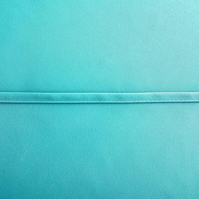 KOUFALL Turquoise Short Curtains - 24 Inch Length, Set of 2 Panels, Blackout Room Darkening, Rod Pocket, Cafe Tier Curtains for Small Bathroom Windows, 34x24 Inches Long